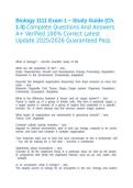 Biology 1111 Exam 1 ~ Study Guide &lpar;Ch&period; 1-3&rpar; Complete Questions And Answers A&plus; Verified 100&percnt; Correct Latest Update 2025&sol;2026 Guaranteed Pass 