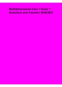 Multidimensional Care 1 Exam 1 Questions and Answers 2026&ndash;2027 &ndash; Comprehensive Study Guide&comma; Practice Questions and Nursing Exam Review