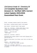 Life Science Grade 10 &colon; Chemistry Of Life Complete Questions And Answers A&plus; Verified 100&percnt; Correct Latest Update 2025&sol;2026 Guaranteed Pass Exam
