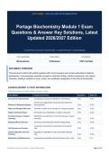 Portage Biochemistry Module 1 Exam Questions & Answer Key Solutions&comma; Latest Updated 2026&sol;2027 Edition