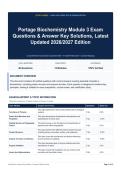 Portage Biochemistry Module 3 Exam Questions & Answer Key Solutions&comma; Latest Updated 2026&sol;2027 Edition