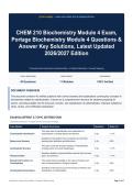 CHEM 210 Biochemistry Module 4 Exam&comma; Portage Biochemistry Module 4 Questions & Answer Key Solutions&comma; Latest Updated 2026&sol;2027 Edition