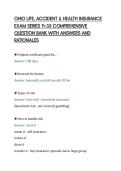 OHIO LIFE&comma; ACCIDENT & HEALTH INSURANCE&NewLine;EXAM SERIES 11&ndash;35 COMPREHENSIVE&NewLine;QUESTION BANK WITH ANSWERS AND&NewLine;RATIONALES&NewLine;