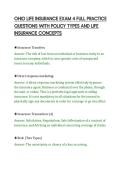 OHIO LIFE INSURANCE EXAM 4 FULL PRACTICE&NewLine;QUESTIONS WITH POLICY TYPES AND LIFE&NewLine;INSURANCE CONCEPTS