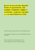 BLAW 341 EXAM ONE 2026&sol;2027 &NewLine;WITH 175 QUESTIONS AND &NewLine;EXPERT-VERIFIED CORRECT &NewLine;ANSWERS &vert; ALREADY GRADED &NewLine;A&plus; &vert; GUARANTEED SUCCESS