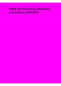 NURS 222 Final Exam Questions and Answers 2026&ndash;2027 &ndash; Comprehensive Nursing Study Guide&comma; Practice Questions and Exam Review