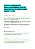 OHIO PTA JURISPRUDENCE&NewLine;CERTIFICATION EVALUATION FULL&NewLine;QUESTIONS AND CORRECT ANSWERS&NewLine;ALREADY PASSED&NewLine;