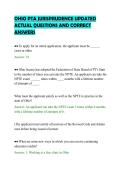 OHIO PTA JURISPRUDENCE UPDATED&NewLine;ACTUAL QUESTIONS AND CORRECT&NewLine;ANSWERS&NewLine;