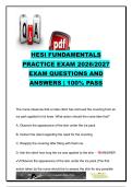 HESI Fundamentals Practice Exam 2026&sol;2027&colon; 50&plus; Questions & Answers &ndash; Nursing Process&comma; Dosage Calculations&comma; Safety&comma; NG Tubes&comma; IV Therapy&comma; Nutrition & Ethics