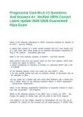 Progressive Care Rn A V1 Questions And Answers A&plus;  Verified 100&percnt; Correct Latest Update 2025 &sol;2026 Guaranteed Pass Exam