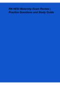 RN HESI Maternity Exam Review &ndash; Practice Questions and Study Guide 2026&ndash;2027 &vert; Comprehensive Maternity Nursing Review