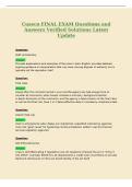 Cuseco FINAL EXAM Questions and&NewLine;Answers Verified Solutions Latest&NewLine;Update