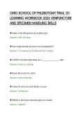OHIO SCHOOL OF PHLEBOTOMY FINAL 131&NewLine;LEARNING WORKBOOK 2026 VENIPUNCTURE&NewLine;AND SPECIMEN HANDLING SKILLS&NewLine;