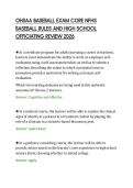 OHSAA BASEBALL EXAM CORE NFHS&NewLine;BASEBALL RULES AND HIGH SCHOOL&NewLine;OFFICIATING REVIEW 2026