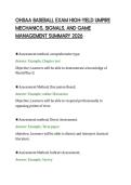 OHSAA BASEBALL EXAM HIGH-YIELD UMPIRE&NewLine;MECHANICS&comma; SIGNALS&comma; AND GAME&NewLine;MANAGEMENT SUMMARY 2026