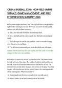 OHSAA BASEBALL EXAM HIGH-YIELD UMPIRE&NewLine;SIGNALS&comma; GAME MANAGEMENT&comma; AND RULE&NewLine;INTERPRETATION SUMMARY 2026&NewLine;