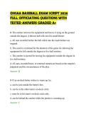 OHSAA BASEBALL EXAM SCRIPT 2026&NewLine;FULL OFFICIATING QUESTIONS WITH&NewLine;TESTED ANSWERS GRADED A&plus;