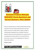 Assistant Produce Manager Exam 2026&sol;2027 Questions & Correct Answers &vert; Food Safety&comma; Inventory&comma; Merchandising & Customer Service