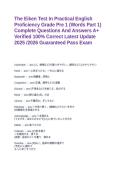 The Eiken Test In Practical English Proficiency Grade Pre 1 &lpar;Words Part 1&rpar; Complete Questions And Answers A&plus; Verified 100&percnt; Correct Latest Update 2025 &sol;2026 Guaranteed Pass Exam&NewLine;&NewLine;