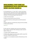 OHSAA BASEBALL STUDY GUIDE 2026&NewLine;COMPREHENSIVE RULES QUESTIONS WITH&NewLine;EXPERT SOLUTIONS GRADED A&plus;