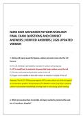 NURS 8022 ADVANCED PATHOPHYSIOLOGY FINAL EXAM QUESTIONS AND CORRECT ANSWERS &vert; VERIFIED ANSWERS &vert; 2026 UPDATED VERSION