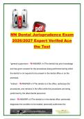 MN Dental Jurisprudence Exam Questions & Answers 2026&sol;2027 &vert; 200&plus; Questions &vert; Minnesota Dental Laws&comma; Scope of Practice&comma; CE&comma; Infection Control&comma; Ethics & Record Keeping