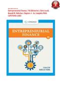 SOLUTION MANUAL For Entrepreneurial Finance&comma; 7th Edition by J&period; Chris Leach&comma; Ronald W&period; Melicher&comma; Chapters 1 - 16&comma; Complete With CAPSTONE CASES