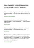 OKLAHOMA JURISPRUDENCE EXAM ACTUAL&NewLine;QUESTIONS AND CORRECT ANSWERS