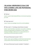 OKLAHOMA JURISPRUDENCE EXAM CORE&NewLine;STATE LICENSING LAWS AND PROFESSIONAL&NewLine;ETHICS REVIEW 2026&NewLine;