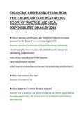 OKLAHOMA JURISPRUDENCE EXAM HIGHYIELD OKLAHOMA STATE REGULATIONS&comma;&NewLine;SCOPE OF PRACTICE&comma; AND LEGAL&NewLine;RESPONSIBILITIES SUMMARY 2026