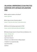 OKLAHOMA JURISPRUDENCE EXAM PRACTICE&NewLine;QUESTIONS WITH DETAILED EXPLANATIONS&NewLine;2026