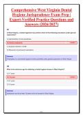 Comprehensive West Virginia Dental Hygiene Jurisprudence Exam Prep &vert; Expert-Verified Practice Questions and Answers &lpar;2026&sol;2027&rpar;