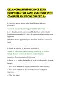 OKLAHOMA JURISPRUDENCE EXAM&NewLine;SCRIPT 2026 TEST BANK QUESTIONS WITH&NewLine;COMPLETE SOLUTIONS GRADED A&plus;