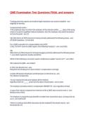 QME Examination Test Questions FINAL and answers