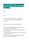 OLDER ADULT NCLEX COMPREHENSIVE&NewLine;TEST BANK PRACTICE QUESTIONS AND&NewLine;RATIONALES