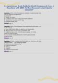 Comprehensive Study Guide for Health Assessment Exam 1&NewLine;&vert; Questions with 100&percnt; Verified Answers &vert; Latest Update&NewLine;2026&sol;2027