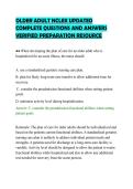 OLDER ADULT NCLEX UPDATED&NewLine;COMPLETE QUESTIONS AND ANSWERS&NewLine;VERIFIED PREPARATION RESOURCE&NewLine;