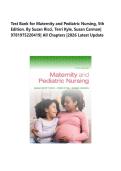 Test Bank for Maternity and Pediatric Nursing&comma; 5th Edition&period; By Susan Ricci&comma; Terri Kyle&comma; Susan Carman&vert; 9781975220419&vert; All Chapters &vert;2026 Latest Update