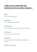 OLERE ACTUAL EXAM PAPER 2026&NewLine;QUESTIONS WITH SOLUTIONS GRADED A&plus;