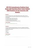 VATI PN Comprehensive Predictor Exam&NewLine;Green Light Questions Bank &lpar;Latest Update&rpar;&NewLine;NGN Questions & Case Scenarios with&NewLine;Answers