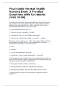 Psychiatric Mental Health Nursing Exam 2