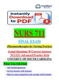 NURS 711 Final Exam &ndash; Pharmacotherapies &lpar;2026&rpar; Actual Questions & Verified Answers &vert; University of South Carolina &vert; Guarantee Pass