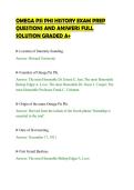 OMEGA PSI PHI HISTORY EXAM PREP&NewLine;QUESTIONS AND ANSWERS FULL&NewLine;SOLUTION GRADED A&plus;