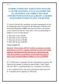 FLORIDA COMMUNITY ASSOCIATION MANAGER&NewLine;&lpar;CAM&rpar; PRE-LICENSING ACTUAL EXAM PREP 2026&NewLine;ALL QUESTIONS AND CORRECT DETAILED&NewLine;ANSWERS WITH RATIONALES ALREADY A GRADED&NewLine;WITH EXPERT FEEDBACK &vert;NEW AND REVISED&NewLine;