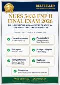 NURS 5433 &sol; Module 6 Exam Study Guide&colon; Respiratory Management&comma; Asthma GINA & COPD GOLD Guidelines &lpar;2026&sol;2027 Edition&rpar; &ndash; Graded A&plus;