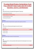 Wyoming Dental Hygiene Jurisprudence Exam Prep&colon; 2026&sol;2027 Study Guide with 130 Verified Questions&comma; Answers&comma; and Rationales