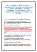 ABC WASTEWATER COLLECTION LEVEL 3&NewLine;CERTIFICATION ACTUAL EXAM PREP 2026 ALL&NewLine;QUESTIONS AND CORRECT DETAILED&NewLine;ANSWERS WITH RATIONALES ALREADY A&NewLine;GRADED WITH EXPERT FEEDBACK &vert;NEW AND&NewLine;REVISED&NewLine;