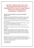 2026 PMO Certification Study Guide&colon; Project &NewLine;Management Office Questions with Answer &NewLine;Explanations PMO Governance &vert; Strategic Alignment &vert; &NewLine;Portfolio Value &vert; Performance Metrics &vert; &NewLine;Transformation &vert; Leadership Review 