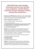 2026 PMI-SP Study Guide Scheduling &NewLine;Professional Exam Prep Practice Questions &NewLine;Answer Explanations &bull; Schedule Planning &bull; &NewLine;Critical Path &bull; Resource Management &bull; Progress &NewLine;Tracking &bull; Risk Analysis Review 