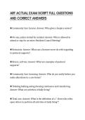 ARF FINAL TEST PREPARATION ACTUAL QUESTIONS AND CORRECT ANSWERS&lpar;PACKAGE DEAL&rpar;